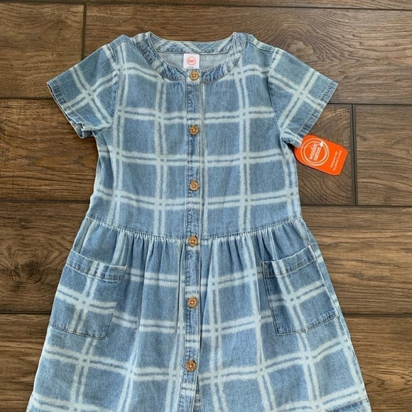 NWT Wonder Nation Girls Denim Button Front Jean Dress Size S 6-6X Prairie Beach - Picture 1 of 3